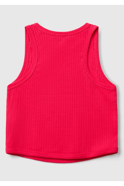 United Colors of Benetton Girl's Fuchsia Corded Crop Tank Top