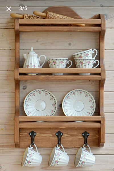 Picco Wood Ahşap Baharatlık Terek, Fincanlık(56*35*8.5)