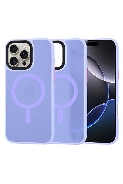 SKYDDAR INNOVATION Carcasă pentru iPhone 16 Pro Max, Halofrost Magsafe, antișoc, set de autocolante, violet deschis