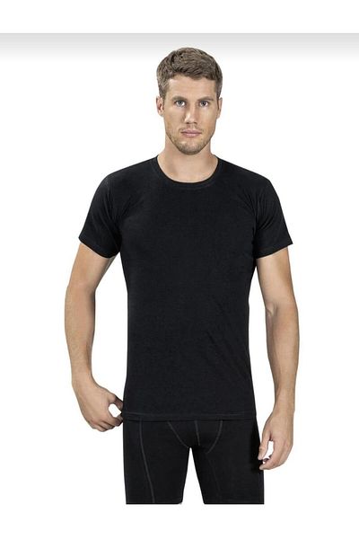 Jiber JİBER 111 - Men's Zero Collar Undershirt Undershirt 12 Pieces Half Sleeve
