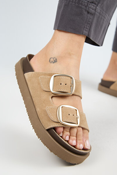 Manijero Papuci de damă din piele cu platformă Irene Sand