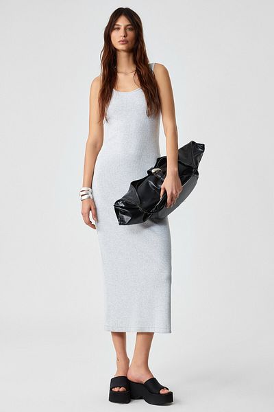 GRIMELANGE Sofutey Women's Slim Sleeveless Hollowed Neck Straight Leg Grimelange Dress