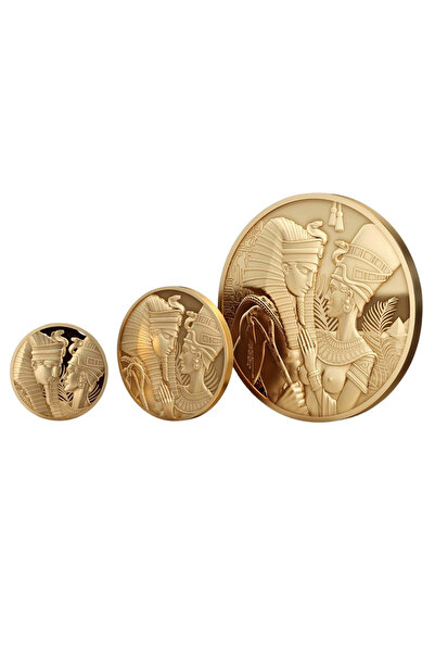 aga kulche Amenhotep Nefertiti 1/10 Ons Altın Sikke Coin