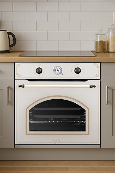 KUMTEL Rustik Bej Cam Ankastre Fırın 8 Prog. B66-SF3(AT)