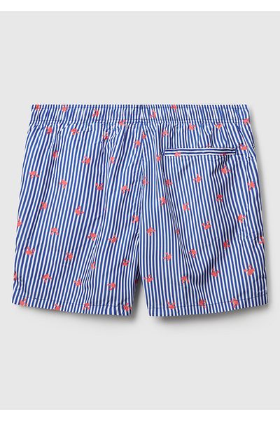 United Colors of Benetton Men's Blue Mix Patterned Drawstring Swim Shorts with Back Pocket Detail