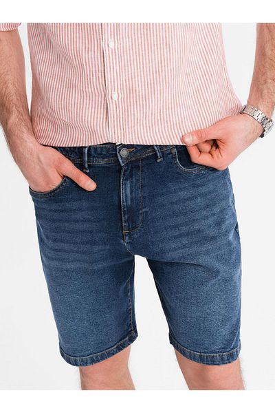 OMBRE Herren Jeansshorts mit klassischem Schnitt - dunkelblau V3 OM-SRDS-0171 S