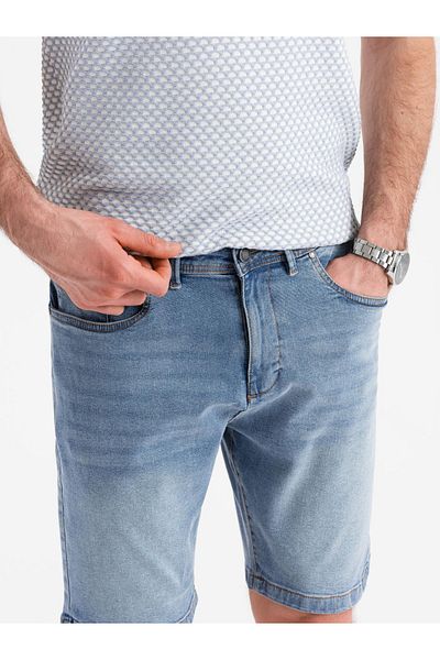 OMBRE Denim Herren Shorts mit klassischem Schnitt - hellblau V2 OM-SRDS-0171 XXL