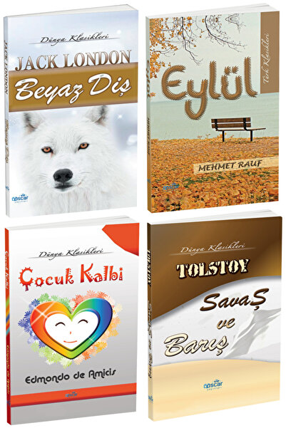 Panem Yayınları Beyaz Diş-Jack London+Eylül-Mehmet Rauf+Çocuk Kalbi-Edmondo de Amicis+Savaş ve Barış-Tolstoy+Hediye