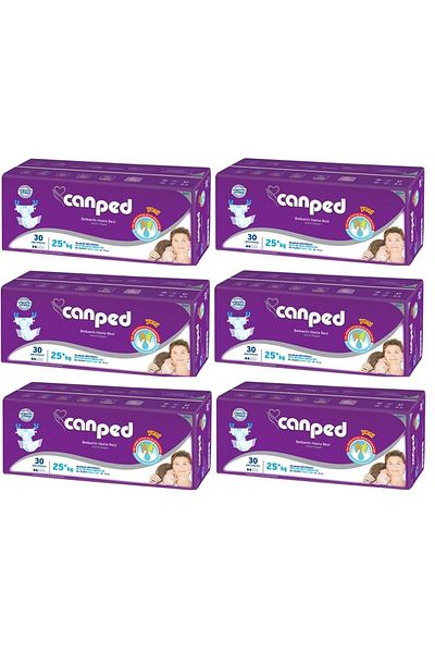 Canped Patient Diapers for Children with Waist Band Textile Surface 180 Pieces XS (6Pk*30)