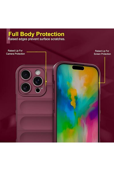 SKYDDAR INNOVATION Case For Iphone 16 Pro Max, , Vogue, Silicon Mat, Bordeaux, Sticker Set