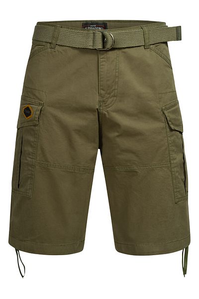 Alessandro Salvarini A. Salvarini Herren Designer Cargo Shorts Cargoshorts Kurze Hose Gürtel As133