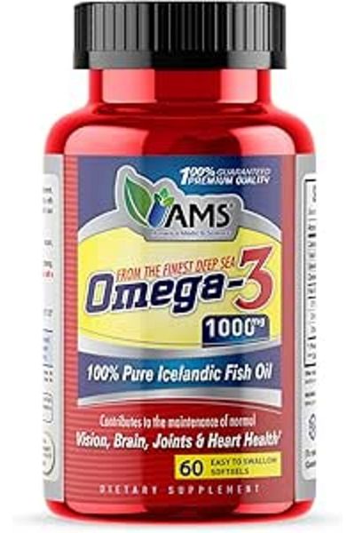 AMS Omega-3 1000mg Softgel Capsules (60 count)