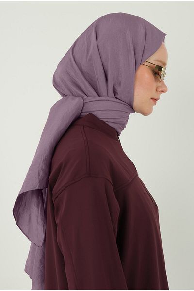 HEQA شال كراش ناعم بنفسجي