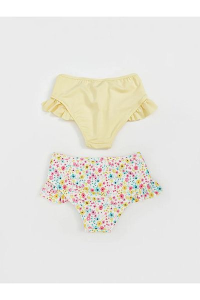LC Waikiki Lcw Kids Yellow Elastic Waist Girls Bikini Bottom 2 Pack