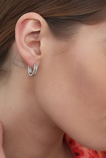 Gümüş Vadisi Kadın 925 Ayar Oval Küpe