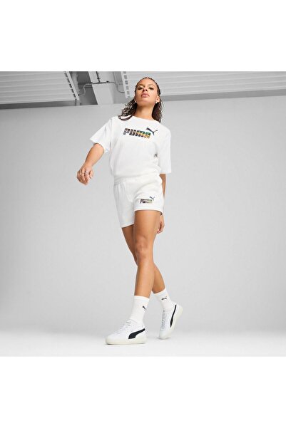 Puma Dámské kraťasy Puma Love United Mid-rise Shorts 4, Bílé