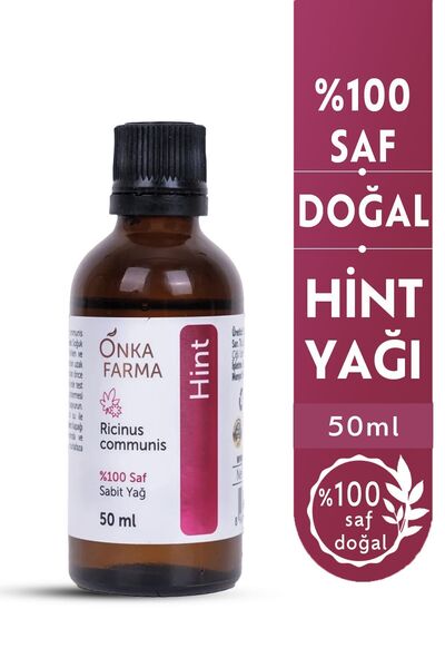 OnkaFarma Onka Farma Hint Yağı %100 Saf Soğuk Sıkım Pres Castor Oil 50 ml (Ricinus communis)