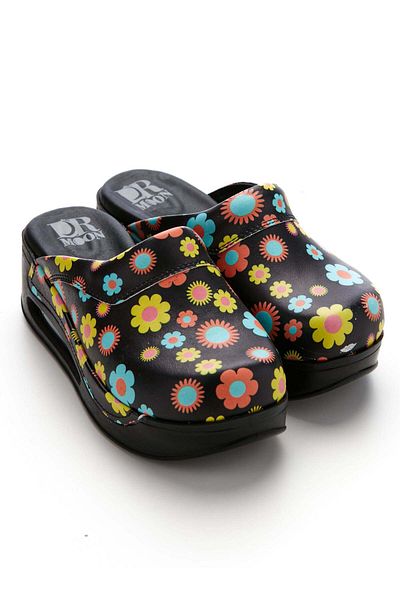 DRMOON Black orthopedic medical clogs Pop Art - hospital clogs for women doctor nurse model Airmax-38
