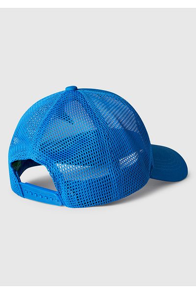United Colors of Benetton Boy's Saks Blue Adjustable Cap Hat with Printed Front and Mesh Back