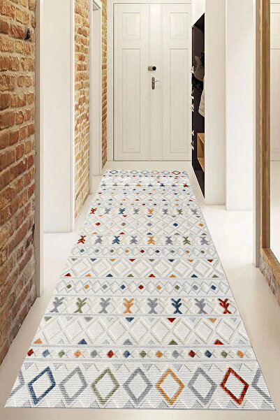 G&C HOME Dijital Kaymaz Yıkanabilir Modern HASIR GÖRÜNÜMLÜ Renkli Mutfak Halısı Salon Halısı Yolluk