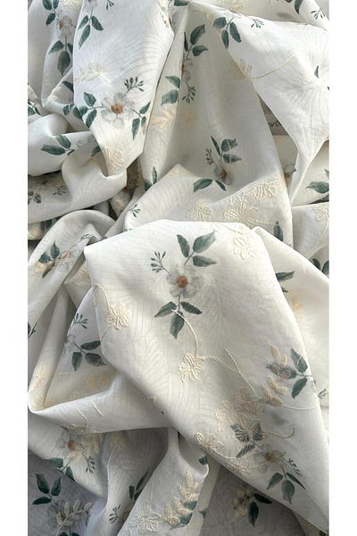 Doray Kumaş Κέντημα Κεντημένο Floral Printed Dress Voile Fabric / DRY 3005