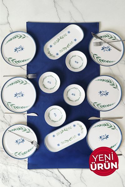 Keramika Daphne Breakfast Set 12 Pieces for 6 People 22922-23-25