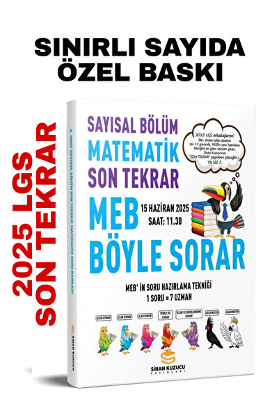 SİNAN KUZUCU YAYINLARI 2025 LGS SON TEKRAR SAYISAL BÖLÜM MATEMATİK SORU BANKASI