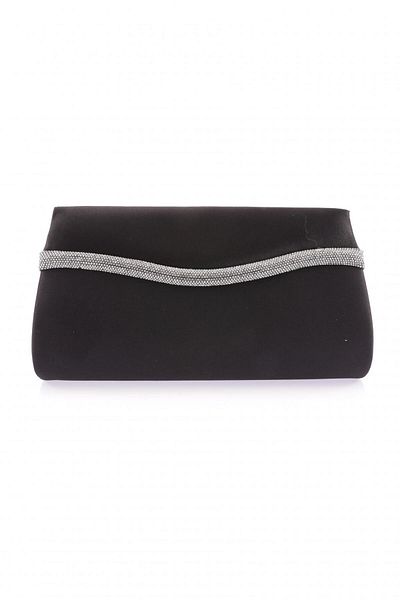 DGN 498-22y Black Stoned Women's Evening Dress Portfolio Bag