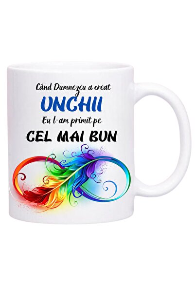 OEM Cană albă personalizată, pentru cel mai bun unchi, INOVATIX®. 330ml