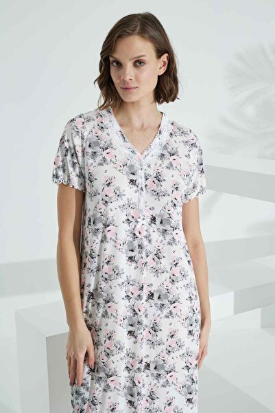 Evia Angelique Bamboo κοντομάνικο καλοκαιρινό γυναικείο νυχτικό 22501