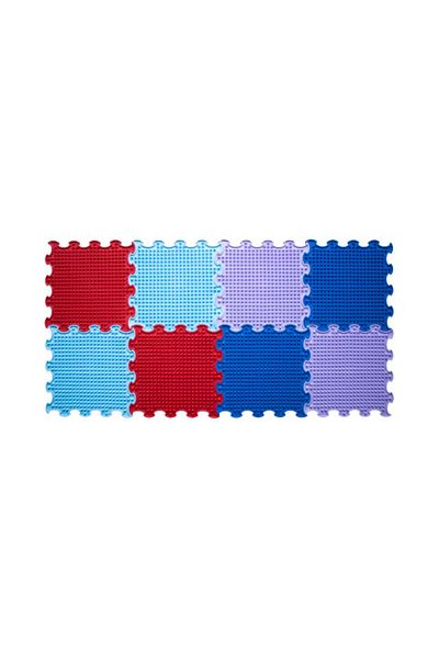 ORTOTO Orthopedic, Sensory Mat, Puzzle Set, 8 Pieces, Spikes Pattern, Rigid Texture, Multicolor