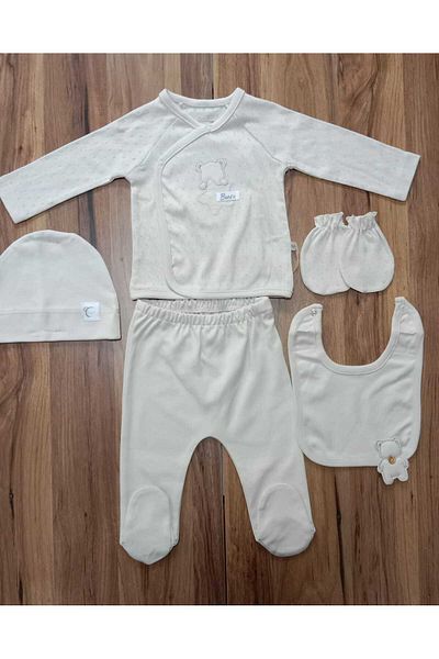 Caramell Cute Bear (with Teddy Bear) Ecru, Beige, Gray, Blue Color Various Men's 5-Piece Hospital Release 1454