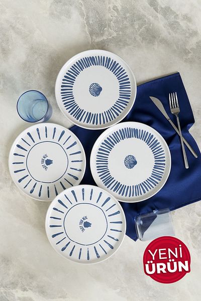 Keramika Ocean Muse Nordic Cake Plate 22 cm 4 Pieces 22953-54