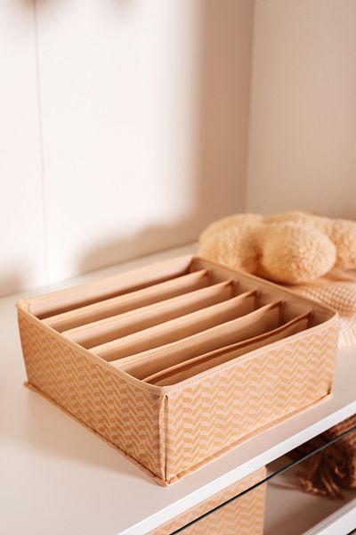 Serstil 6 Compartment Drawer Cabinet Clothing Underwear Foldable Organizer Organizer Box 28X28X12Cm