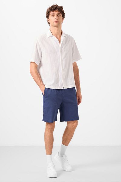 TOMMY LIFE Pantaloni scurți pentru bărbați, țesuți, flexibili, cu potrivire standard, pentru bărbați - 81292