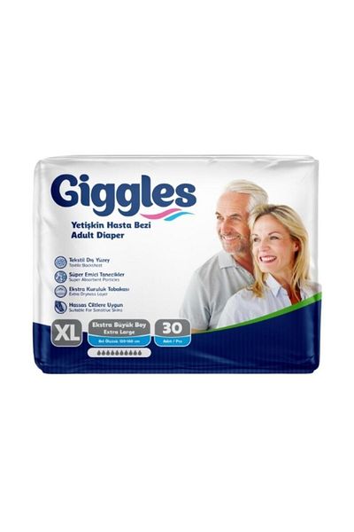 gigless Giggles Patient Diapers with Tie X-Large 30 Pieces