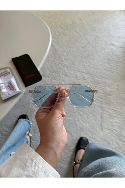 RoseandRoses Satte New Season Sunglasses Transparent Frame Blue Glass
