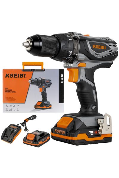 kseibi Cordless Hammer Drill 20v for Drilling Holes Driving Screws and Removing Stubborn Screws