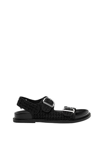 Pull & Bear Flat fabric sandals with buckles