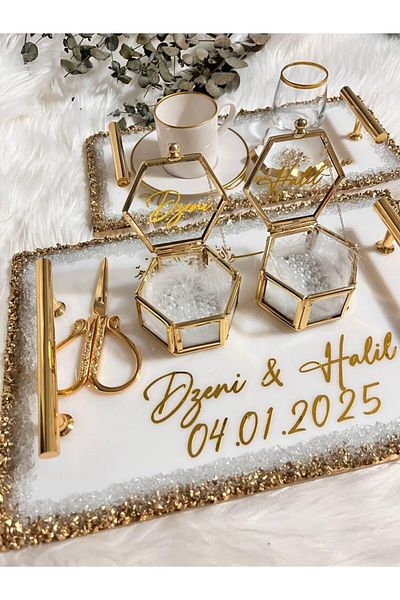 Home Epoxy Engagement Tray •Personalized Epoxy Tray•Groom Coffee Tray •Ring Tray •Tray Set