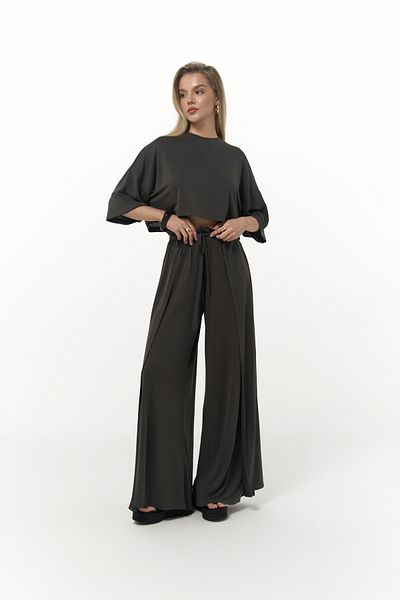 MAİ COLLECTİON Nell Anthracite Crop póló nadrág szett