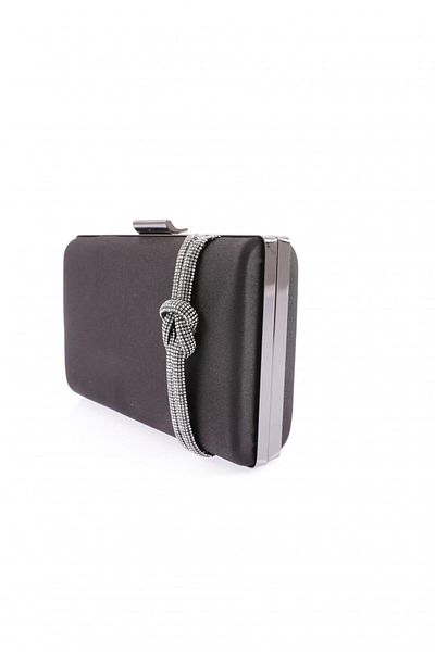 DGN 9275-22y Black Stoned Women's Evening Dress Portfolio Bag