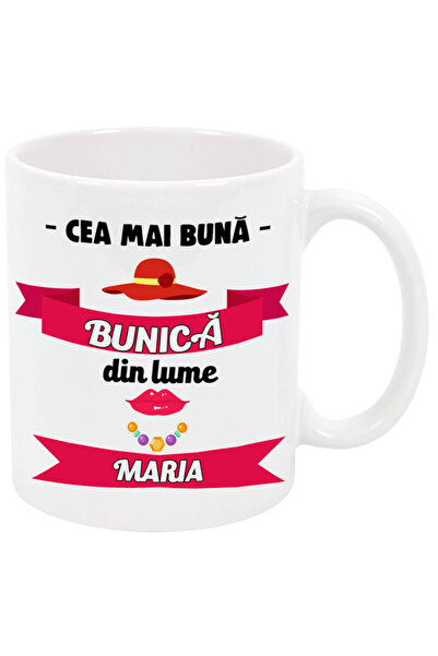 OEM Cană albă personalizată „Cea mai bună bunică din lume”, INOVATIX®. 330ml