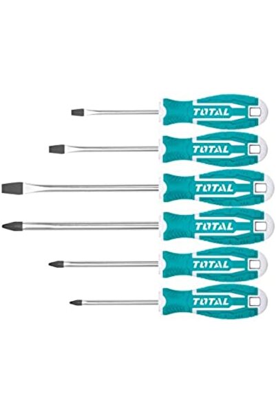 TOTAL TOTAL Set of 6 Screwdrivers with Slotted and Phillips