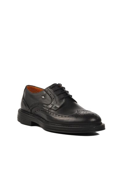 WALKWAY Black Genuine Leather Men's Casual Shoes Dr Flexer 099001