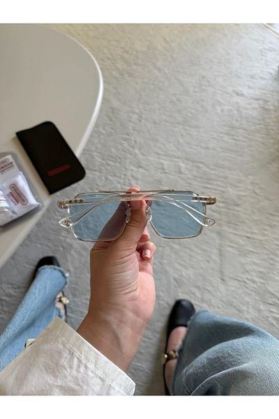 RoseandRoses Satte New Season Sunglasses Transparent Frame Blue Glass