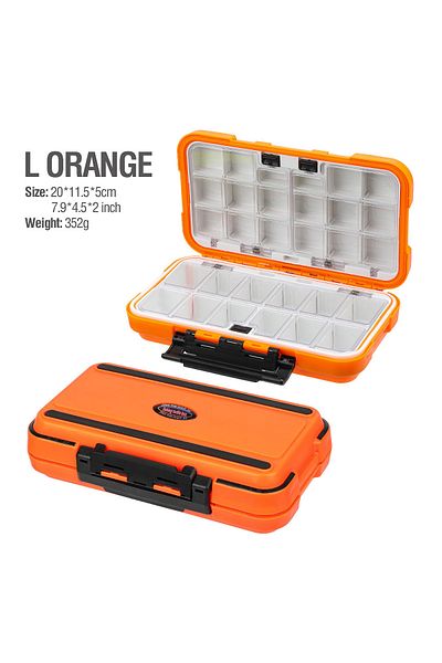 YIRUMEI L-Orange Waterproof Fishing Tackle Box Hooks Lures Accessories Box For fishing Tool Storage Box Doub
