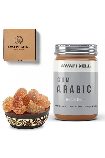 AWAFI MILL Arabic Gum | Edible Resin - Bottle of 100 gram / 3.5 Oz