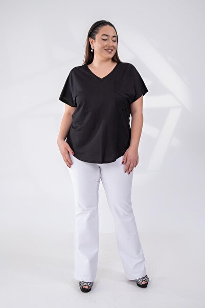 Roxxlen 1122457 Γυναικεία 1122457 Μπλούζα Beria με λαιμόκοψη σε σχήμα V Μαύρη