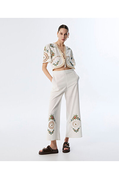 Twist ÇİFT PARÇA GÖRÜNÜMLÜ NAKIŞLI TULUM